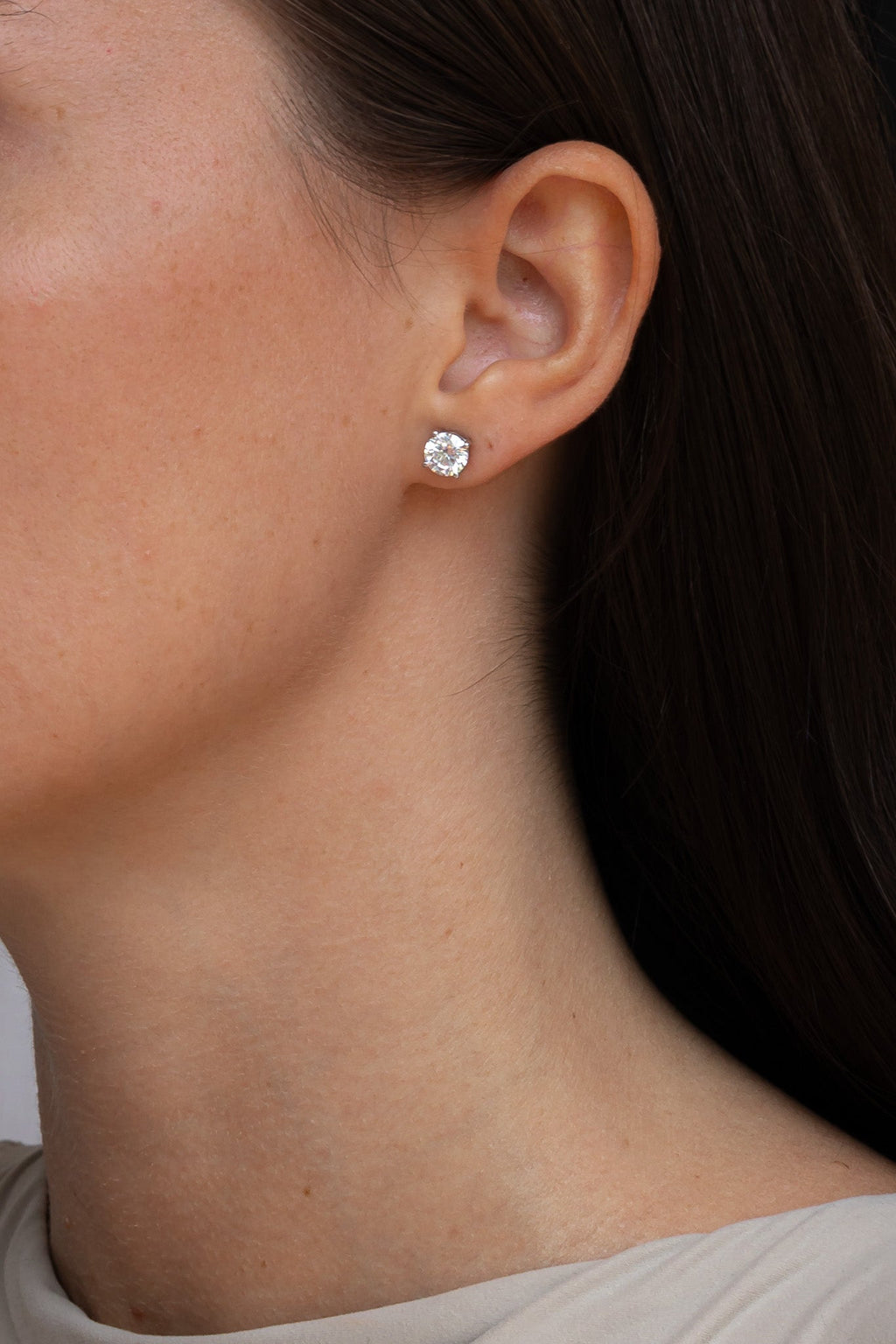 Round Lab Grown Diamond Stud Earrings