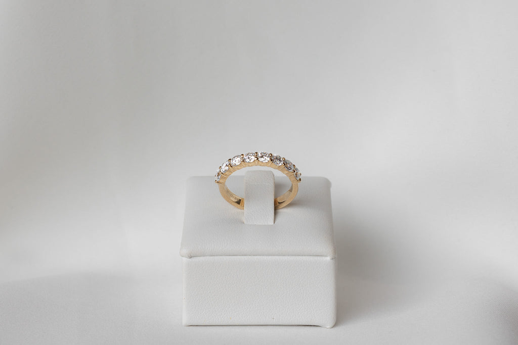 Large Pave Round Wedding Band