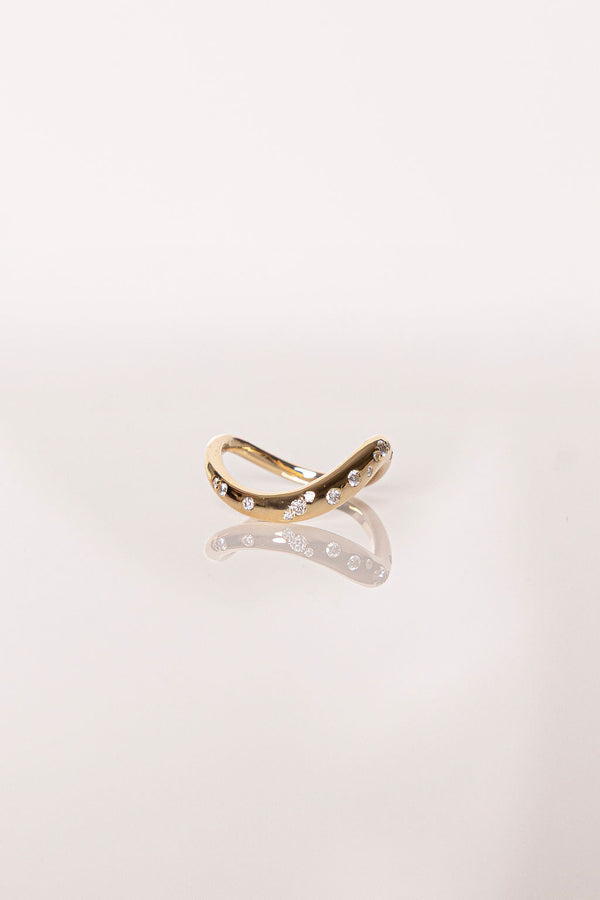 Celestial Waved Wedding Band
