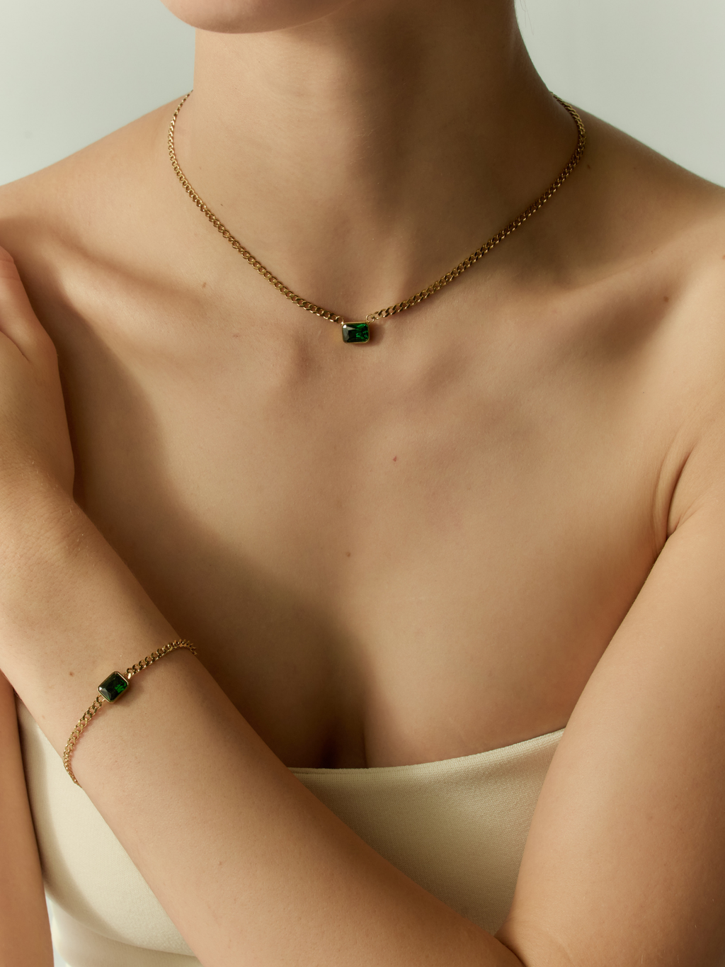 Emerald Curb Bracelet