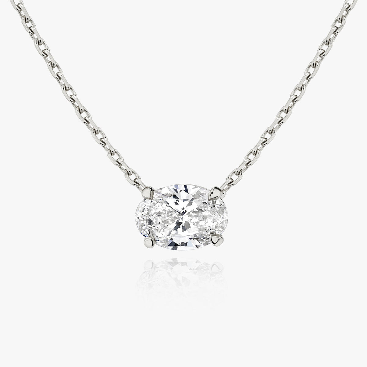 1.0 CT Oval Solitaire  Lab Grown Diamond Necklace Main image