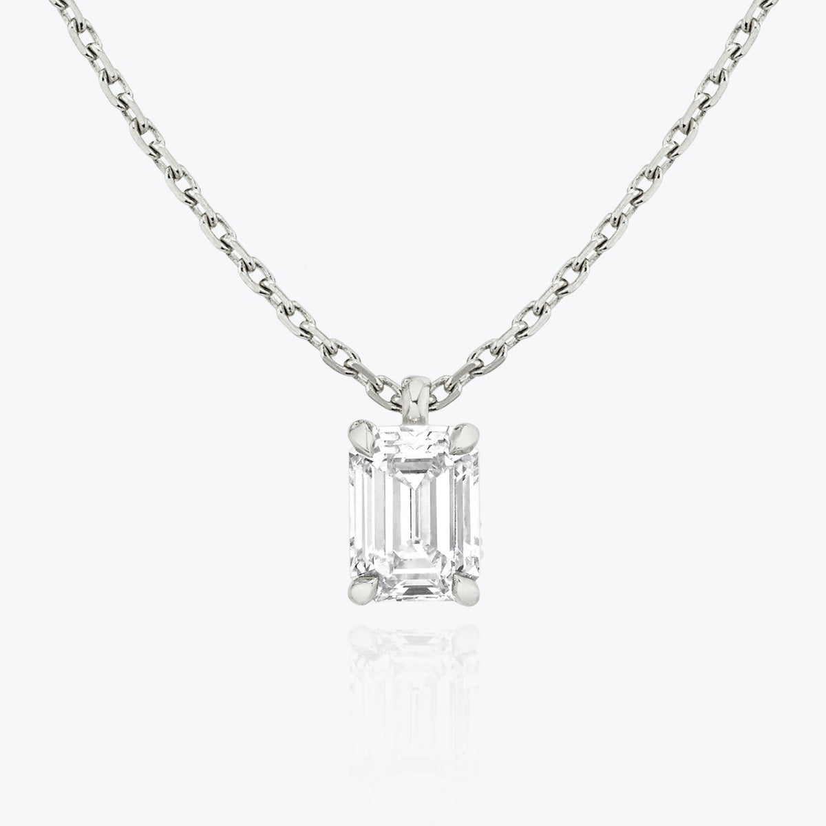 1.0 CT Emerald Solitaire  Lab Grown Diamond Neckla