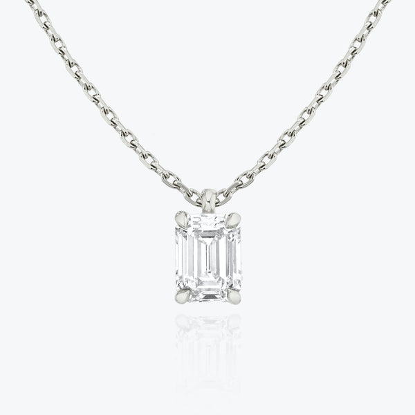 1.0 CT Emerald Solitaire  Lab Grown Diamond Neckla