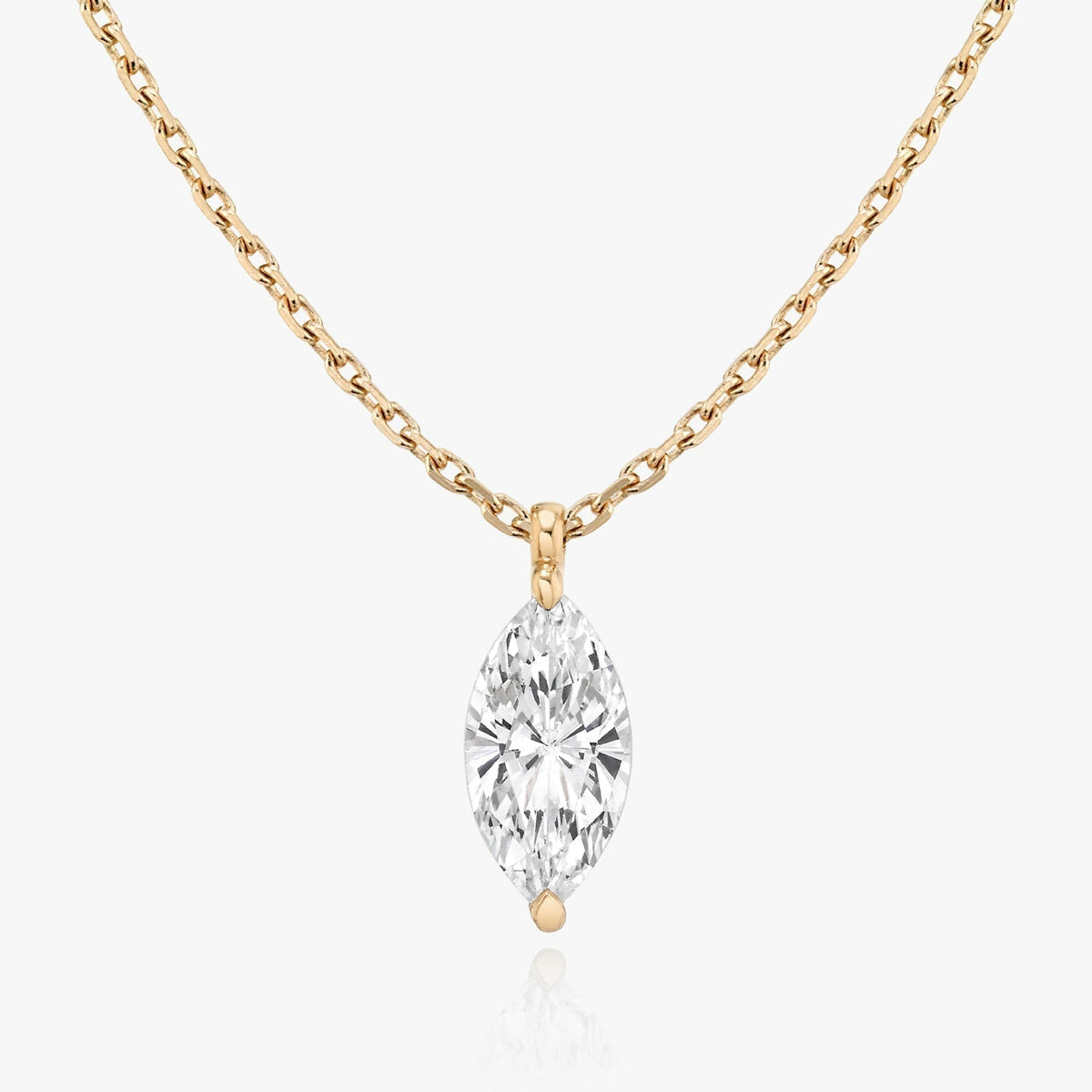 1.0 CT Marquise Solitaire  Lab Grown Diamond Necklace