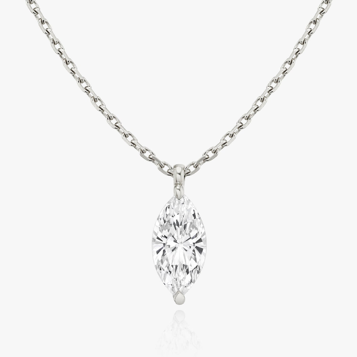 1.0 CT Marquise Solitaire  Lab Grown Diamond Neckl