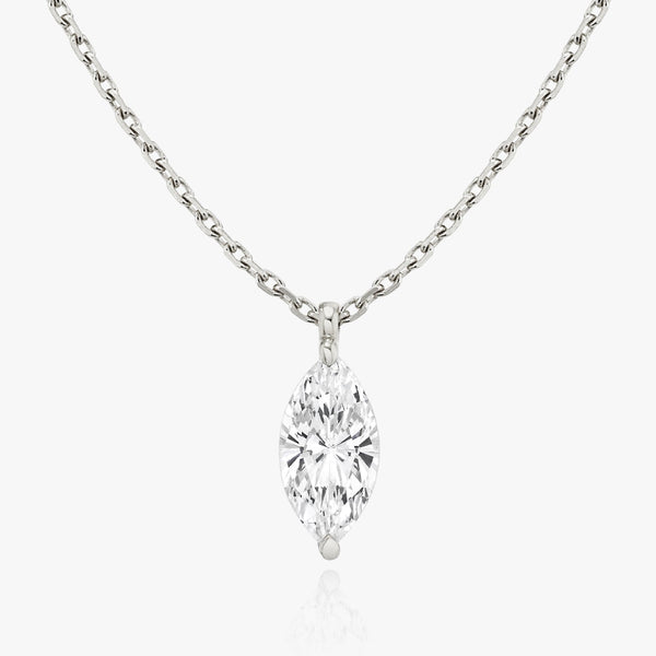 1.0 CT Marquise Solitaire  Lab Grown Diamond Neckl