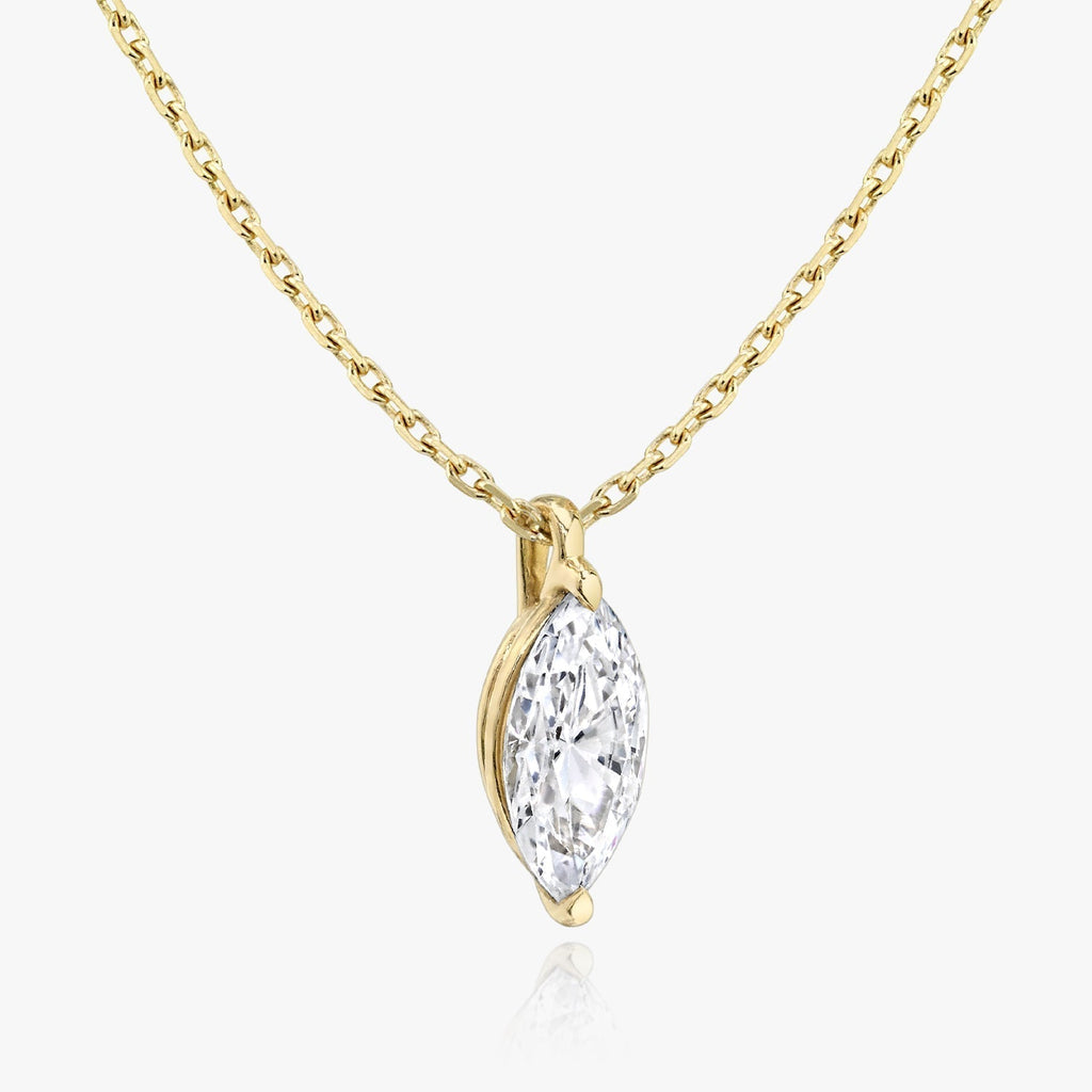 1.0 CT Marquise Solitaire  Lab Grown Diamond Necklace