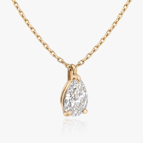 1.0 CT Pear Solitaire  Lab Grown Diamond Necklace