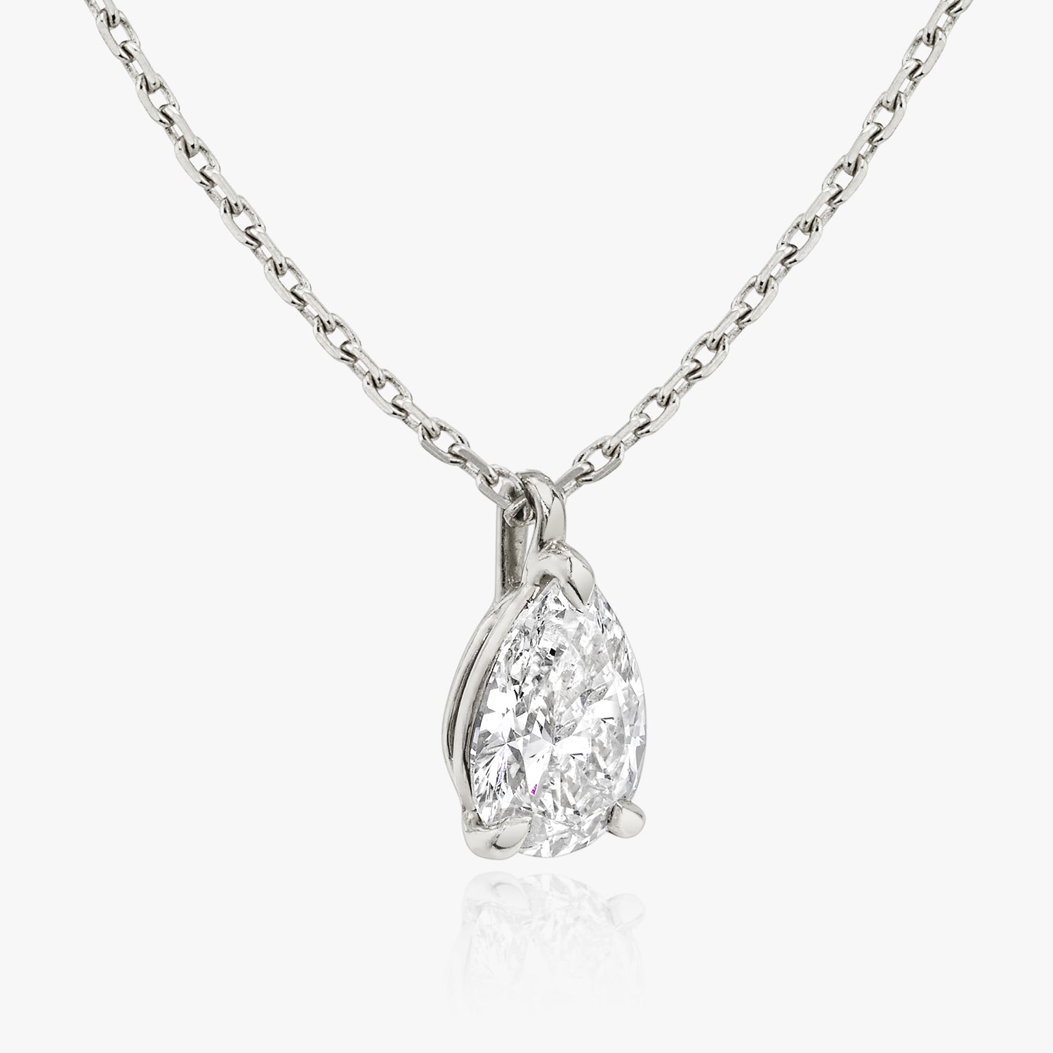 1.0 CT Pear Solitaire  Lab Grown Diamond Necklace Secondary image