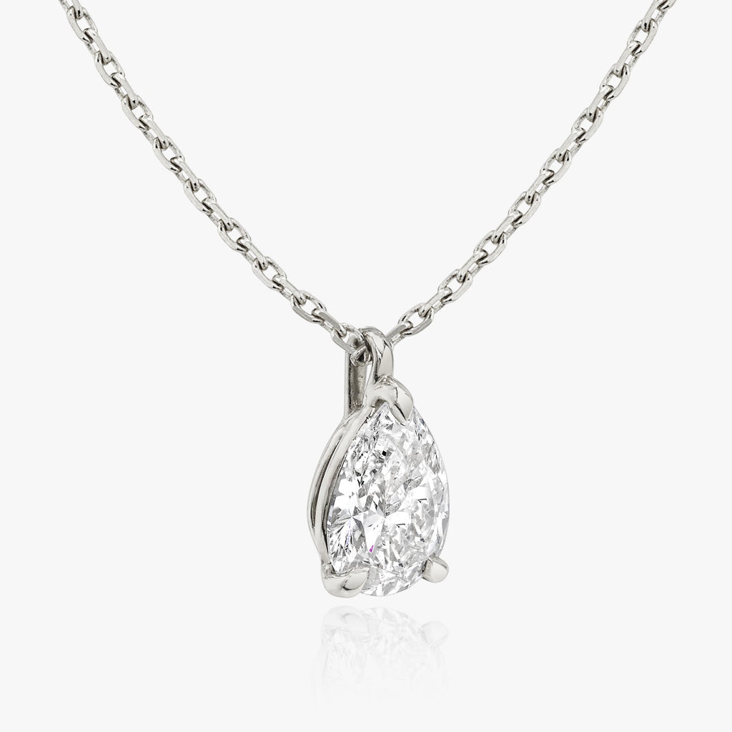 1.0 CT Pear Solitaire  Lab Grown Diamond Necklace