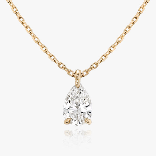 1.0 CT Pear Solitaire  Lab Grown Diamond Necklace