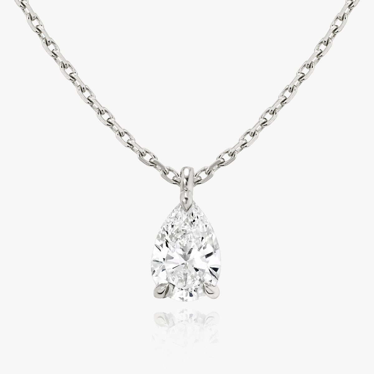 1.0 CT Pear Solitaire  Lab Grown Diamond Necklace Main image