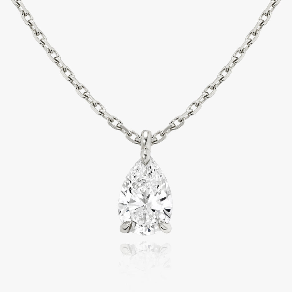 1.0 CT Pear Solitaire  Lab Grown Diamond Necklace