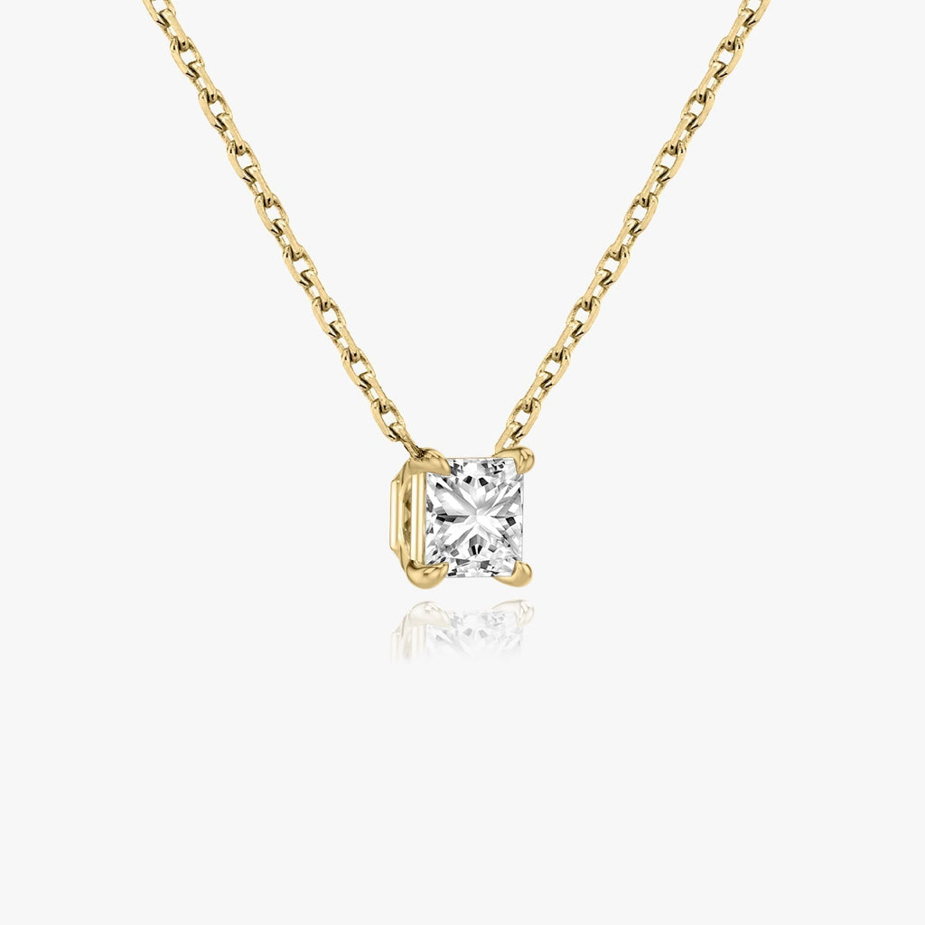 1.0 CT Princess Solitaire  Lab Grown Diamond Necklace