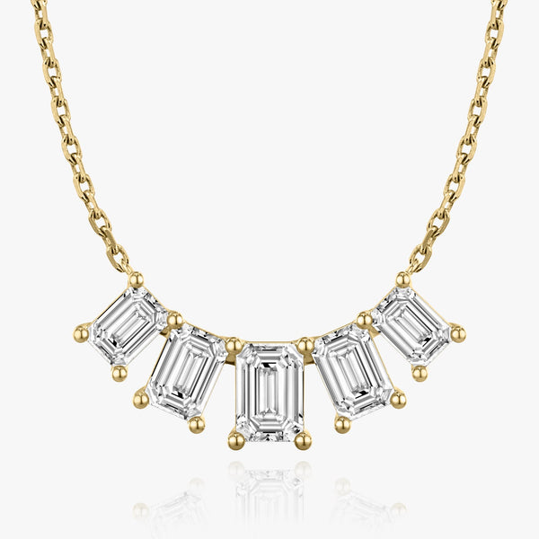 3.50 TCW Emerald  Lab Grown Diamond Necklace
