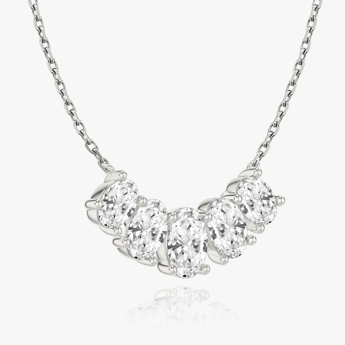 3.50 TCW Oval  Lab Grown Diamond Necklace