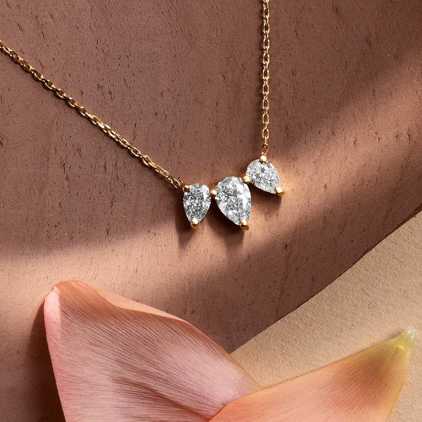 1.0 TCW Pear  Lab Grown Diamond Necklace