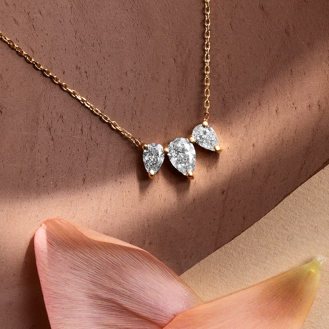 2.0 TCW Pear Lab Grown Diamond Necklace