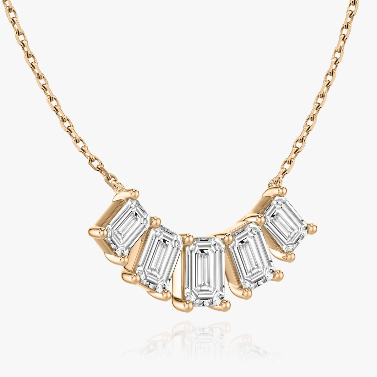 3.50 TCW Emerald  Lab Grown Diamond Necklace