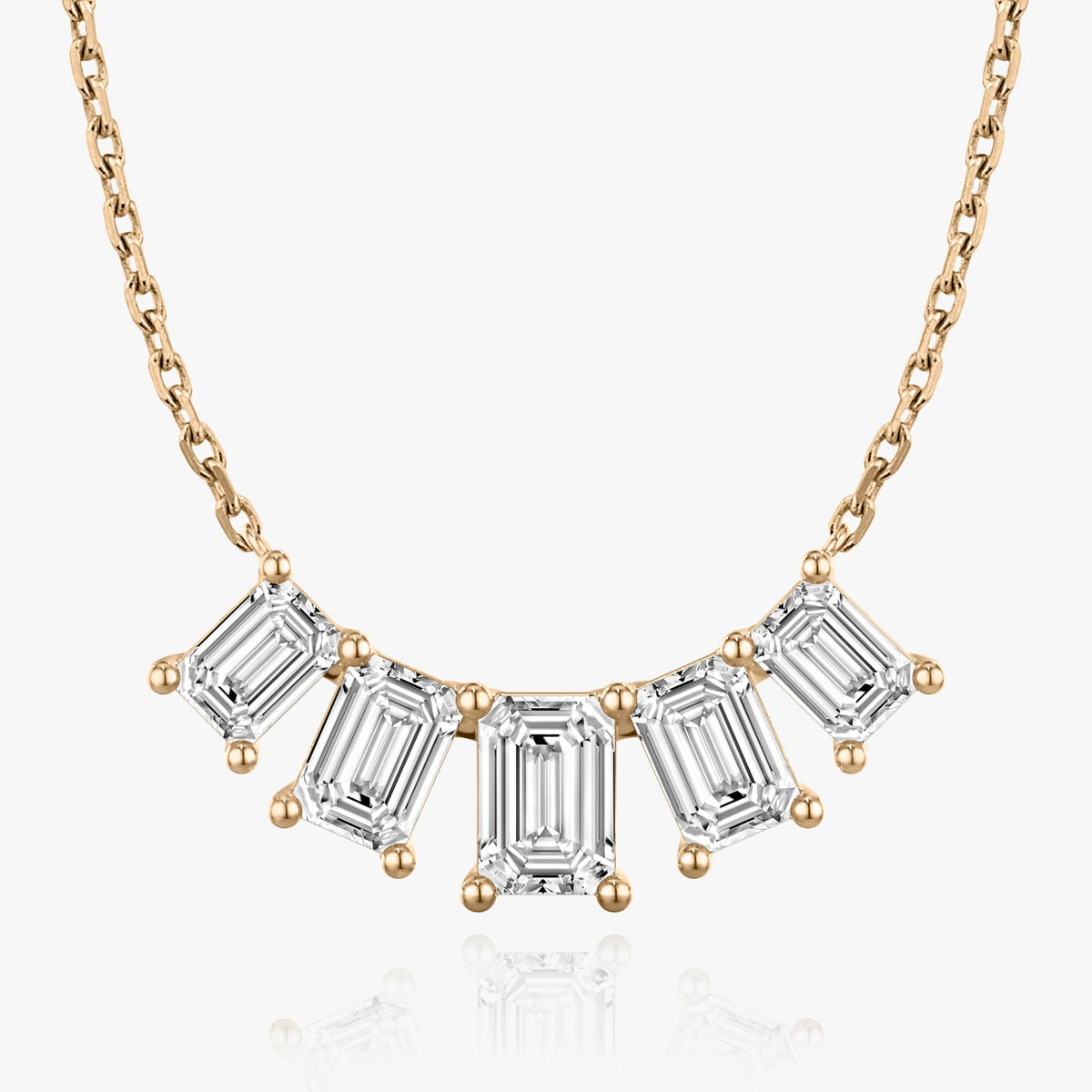 3.50 TCW Emerald  Lab Grown Diamond Necklace