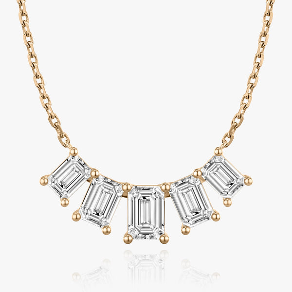 3.50 TCW Emerald  Lab Grown Diamond Necklace