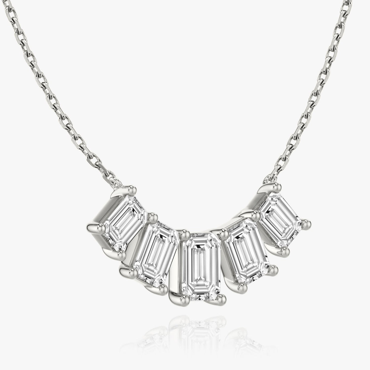 3.50 TCW Emerald  Lab Grown Diamond Necklace Main image