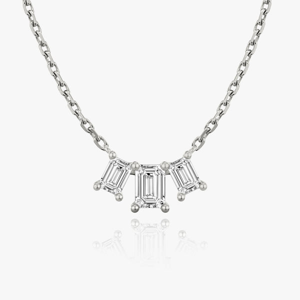 1.0 TCW Emerald Lab Grown Diamond Necklace