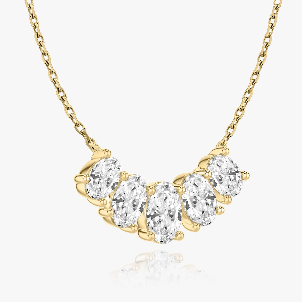3.50 TCW Oval  Lab Grown Diamond Necklace