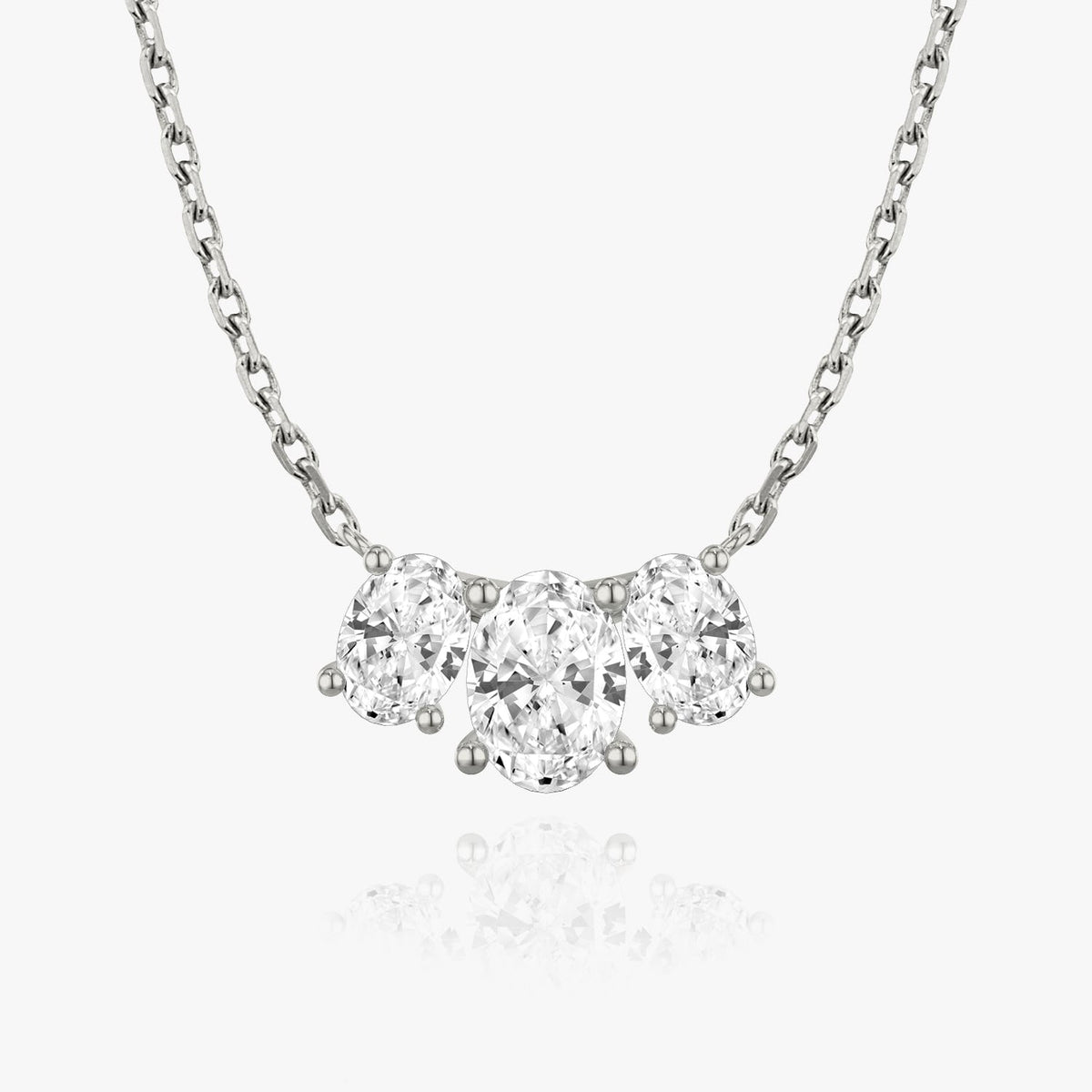 2.0 TC Oval Lab Grown Diamond Necklace 主图