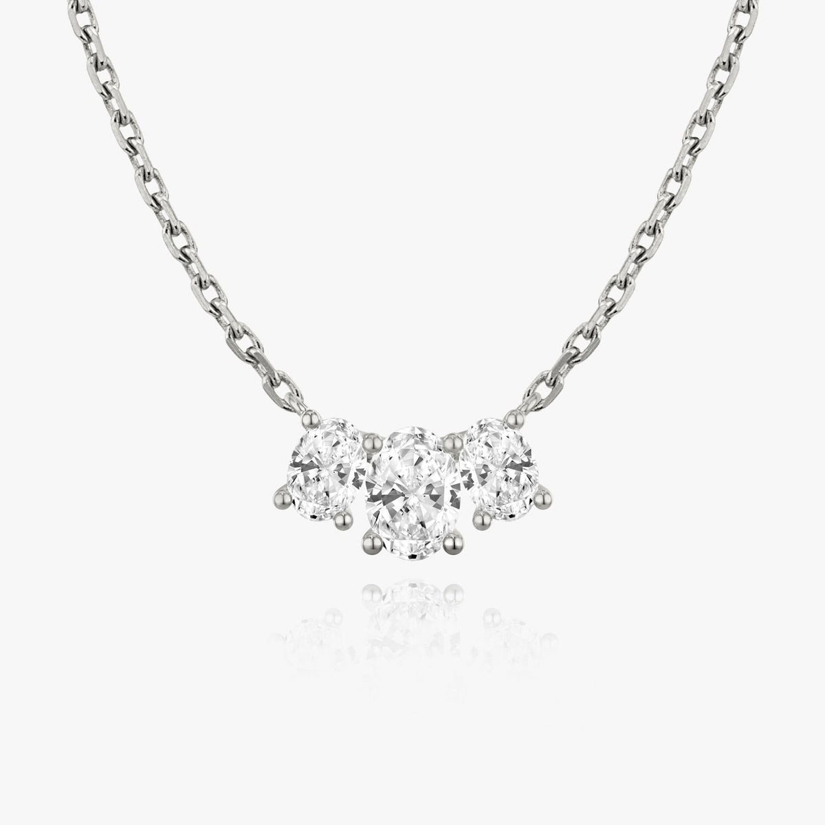 1.0 TCW Oval  Lab Grown Diamond Necklace