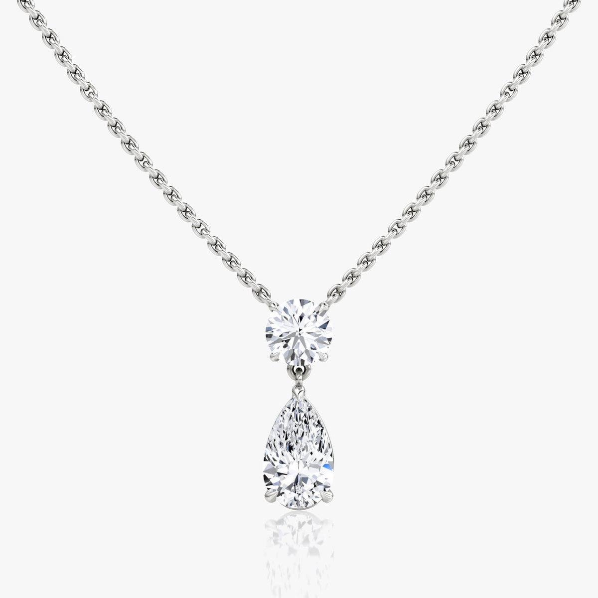 1.50 TCW Pear & Round Lab Grown Diamond Necklace
