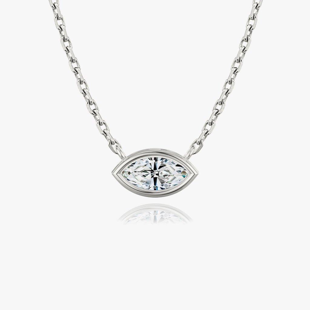 1.0 CT Marquise Bezel Solitaire Lab Grown Diamond 