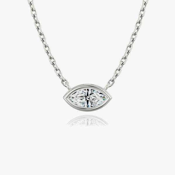 1.0 CT Marquise Bezel Solitaire Lab Grown Diamond 