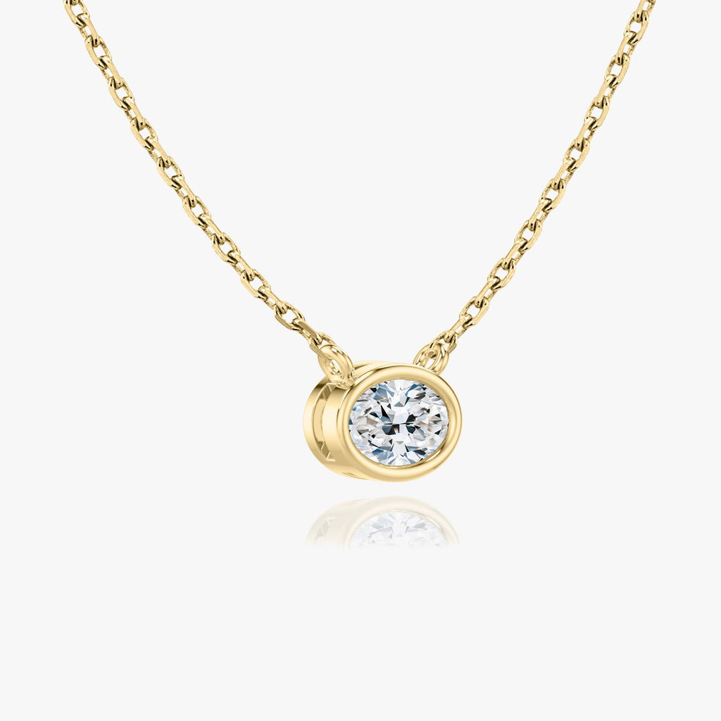 1.0 CT Oval Bezel Lab Grown Diamond Necklace