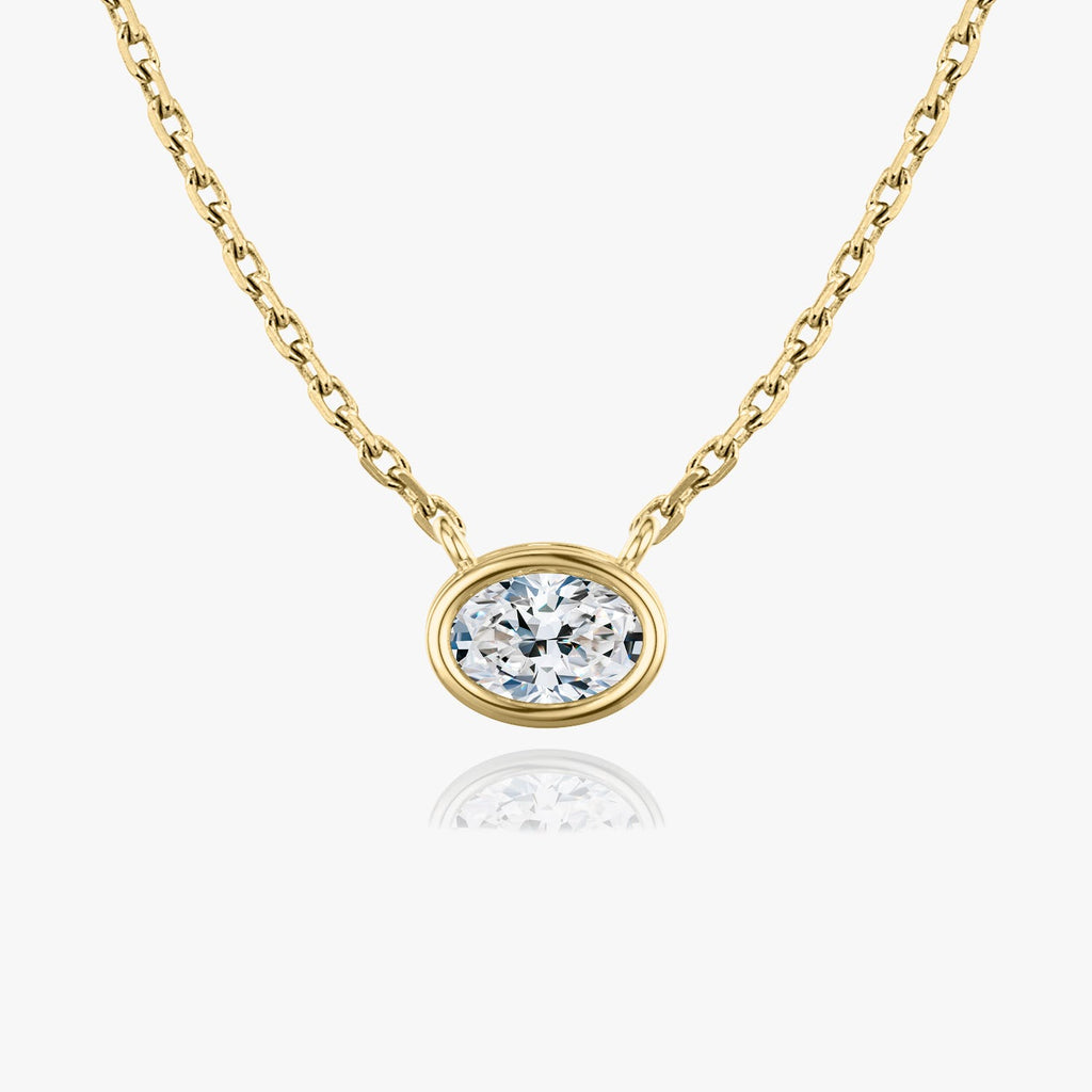 1.0 CT Oval Bezel Lab Grown Diamond Necklace