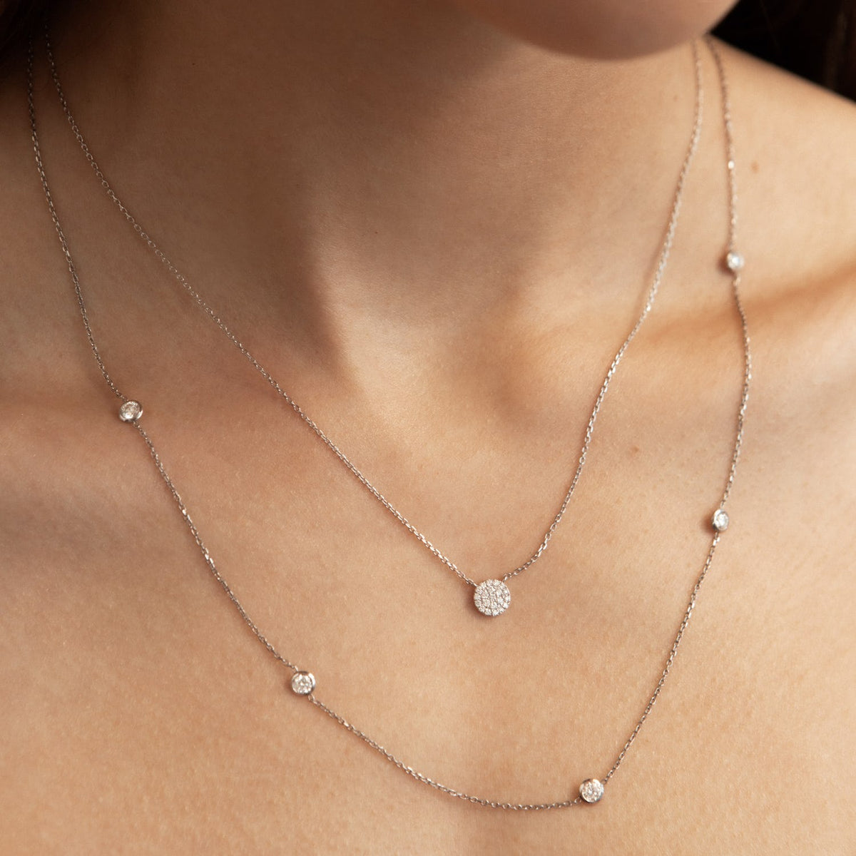 0.12 TCW Round Lab Grown Diamond Necklace