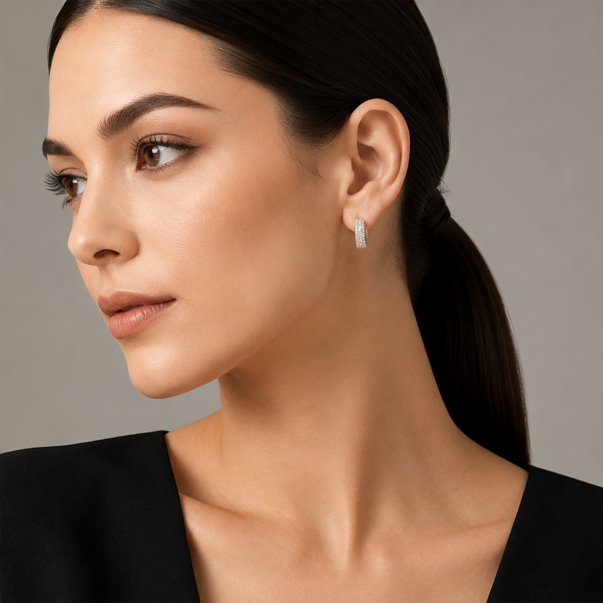 Platinum 950 & 18K White Gold Diamond Earrings