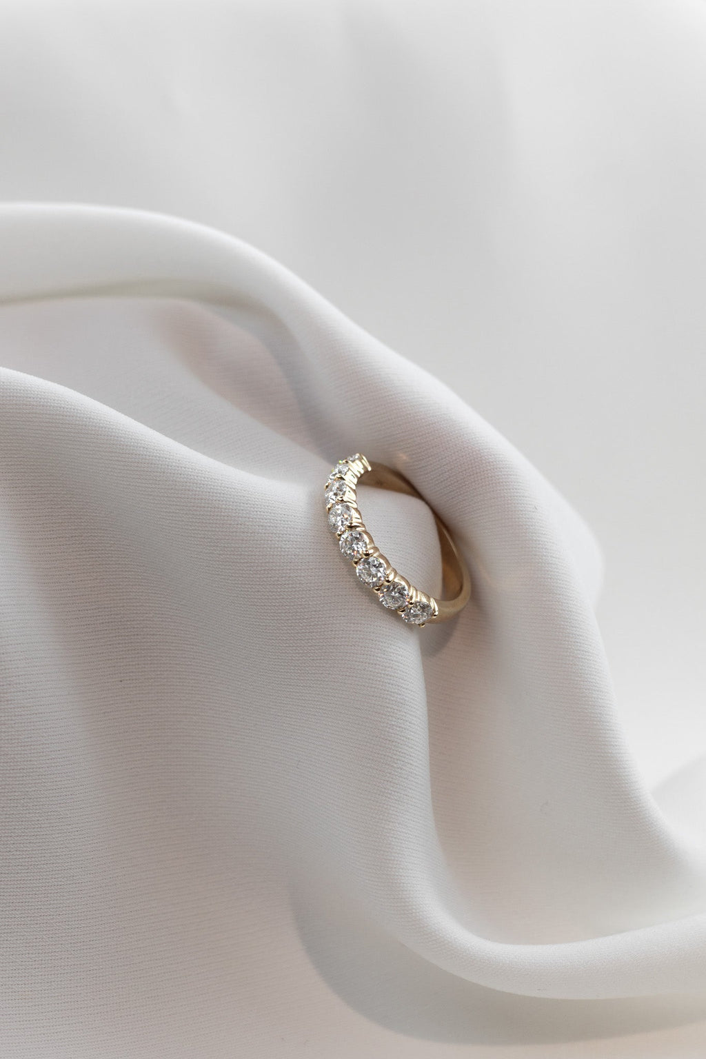Large Pave Round Wedding Band