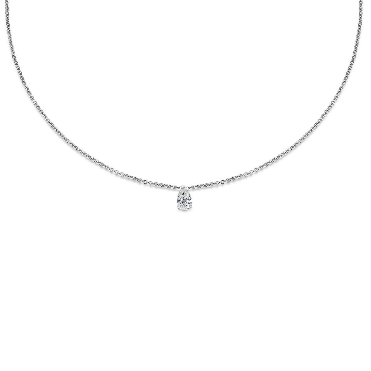 0.30 CT Pear Solitaire Lab Grown Diamond Necklace Main image