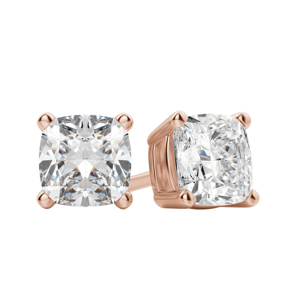 0.50 CT-2.0 CT Cushion Solitaire Lab Grown Diamond Earrings