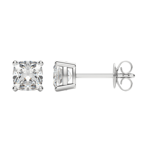 0.50 CT-2.0 CT Cushion Solitaire Lab Grown Diamond Earrings
