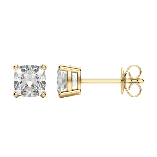 0.50 CT-2.0 CT Cushion Solitaire Lab Grown Diamond Earrings
