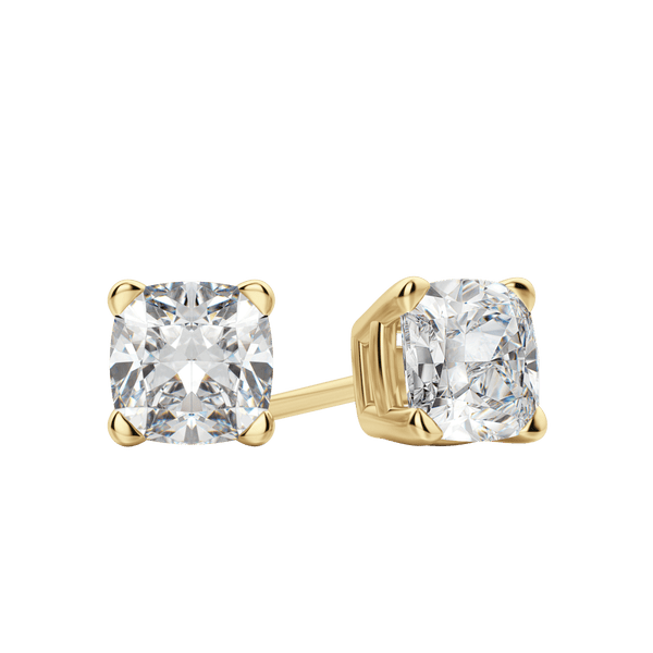 0.50 CT-2.0 CT Cushion Solitaire Lab Grown Diamond Earrings