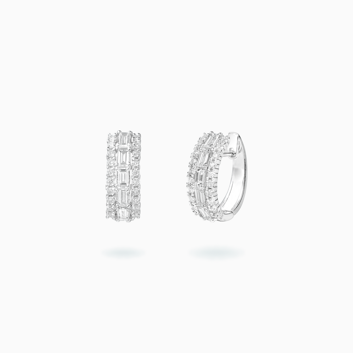 Platinum 950 & 18K White Gold Diamond Earrings	