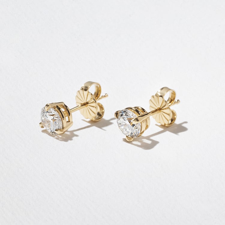 1 TCW Round Lab Grown Diamond Classic Stud Earrings Secondary image