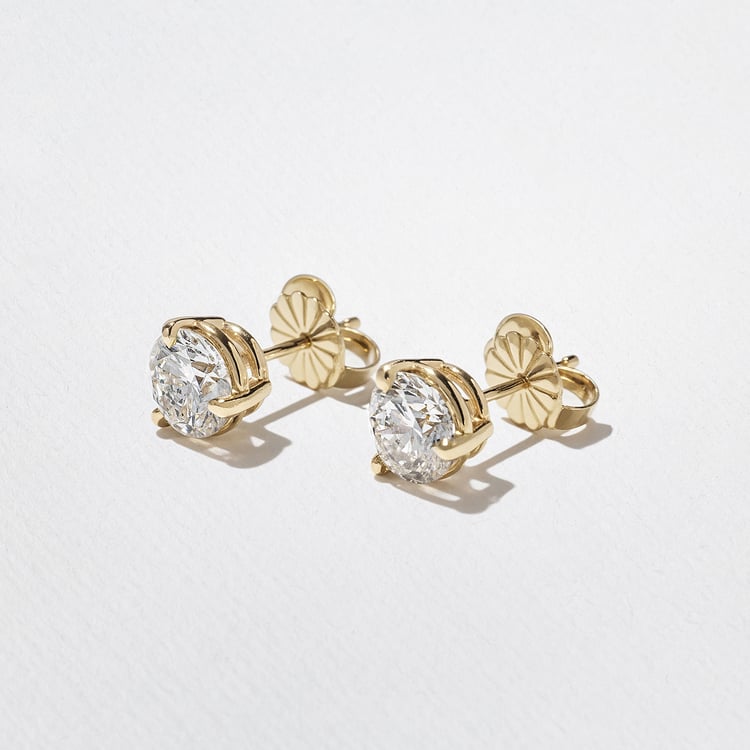 1.5 CT Round Lab Grown Diamond Stud Earrings Secondary image