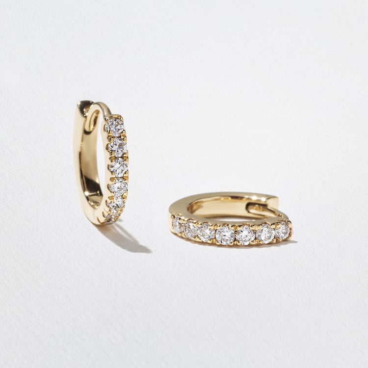 0.25 CT Round Lab Grown Diamond Huggies Earrings