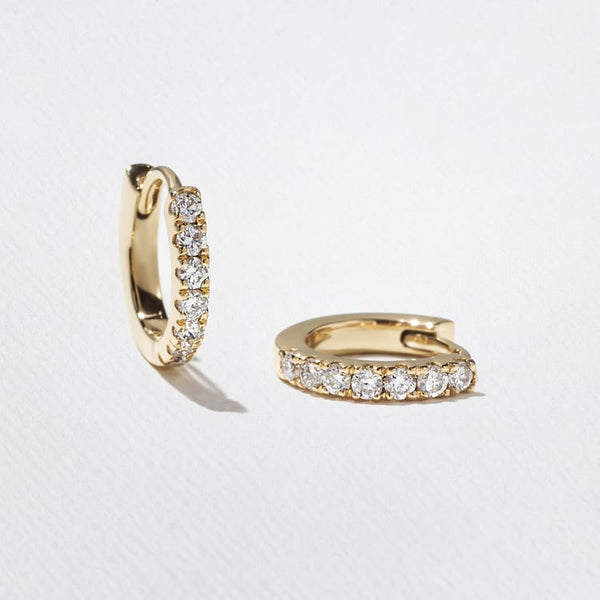 0.25 CT Round Lab Grown Diamond Huggies Earrings