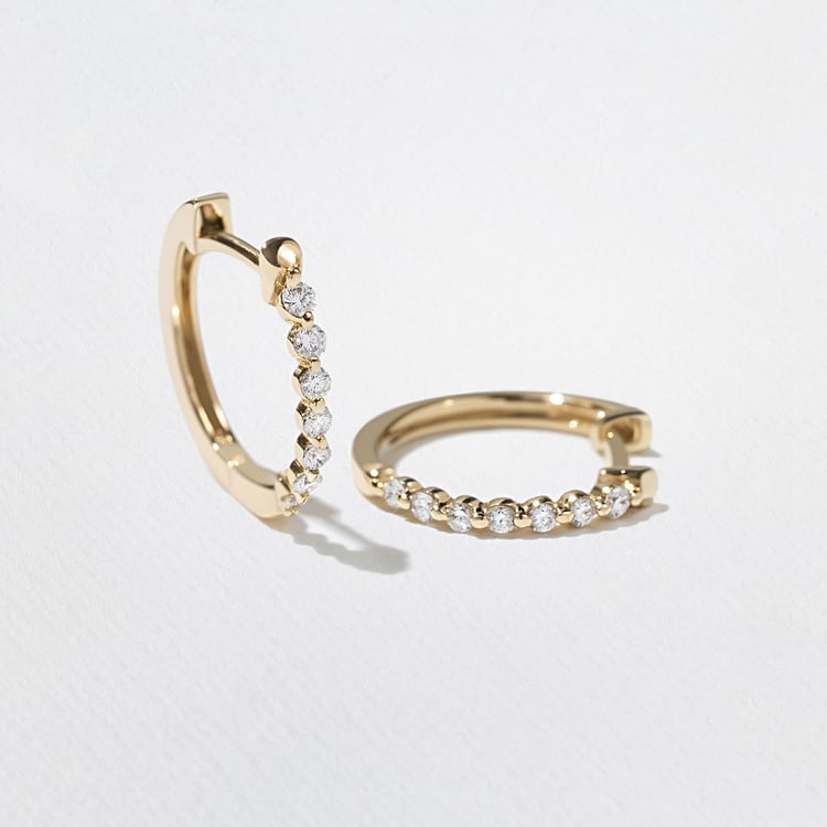 0.2 TCW Round Lab Grown Diamond Huggies Earrings