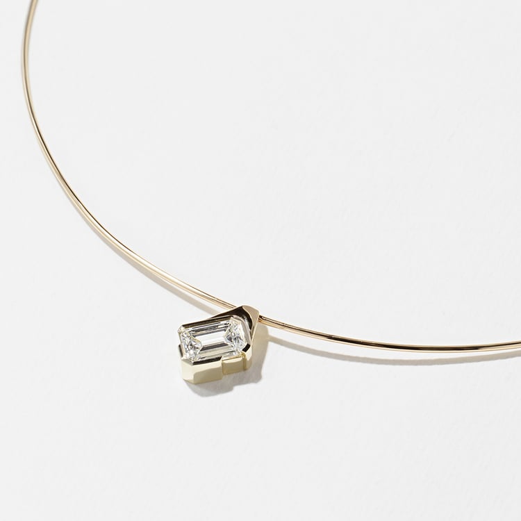 1.75 CT Emerald Solitaire Lab Grown Diamond Necklace 副图